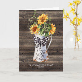 Tarjeta Hija de girasol rústica en 50 años de la ley