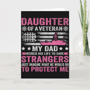 Tarjeta Hija de un veterano de EE. UU. Padre veterano hija