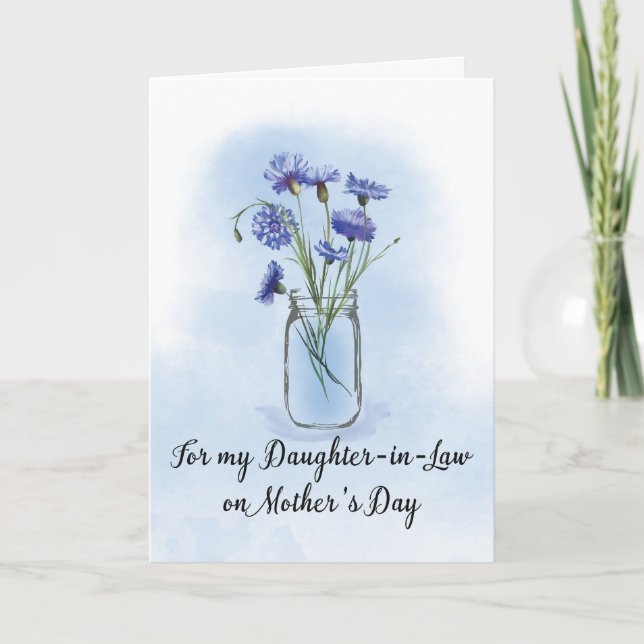 Tarjeta Hija del Día de la Madre de Derecho Cornflowers Ma (Anverso)