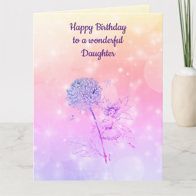 Tarjeta Hija del feliz cumpleaños (Anverso)