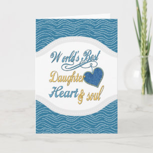 Tarjeta Hija del mundo corazón y alma