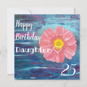 Tarjeta Hija del Personalizado de Flores Abstractas Cumple