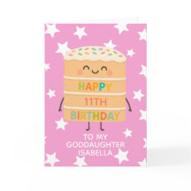 Hija Diosa 11 cumpleaños Personalizado de tarta du