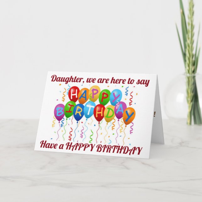 TARJETA ***HIJA*** ¡¡¡DIVERTIRSE Y FELIZ CUMPLEAÑOS!!! (Anverso)