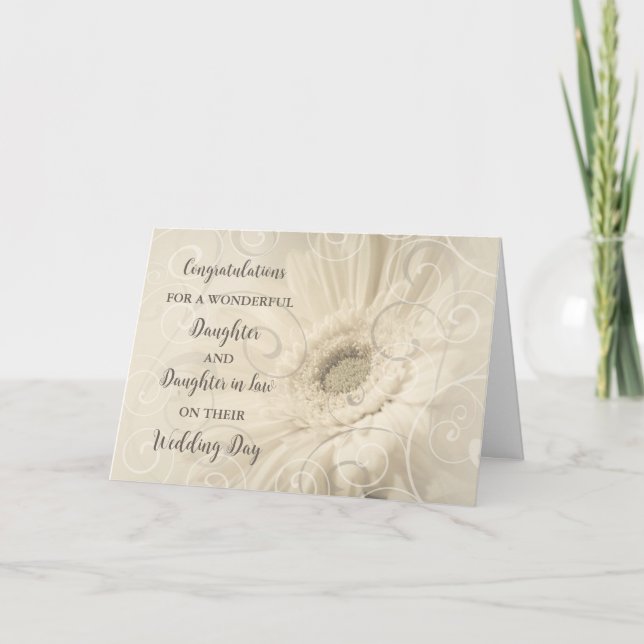 Tarjeta Hija e hija en la ley felicitaciones (Anverso)
