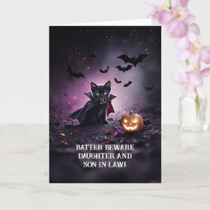 Tarjeta Hija e hijo de marido en la ley Halloween son dive