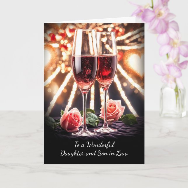 Tarjeta Hija e hijo en el aniversario del marido de la ley (Orquídea)