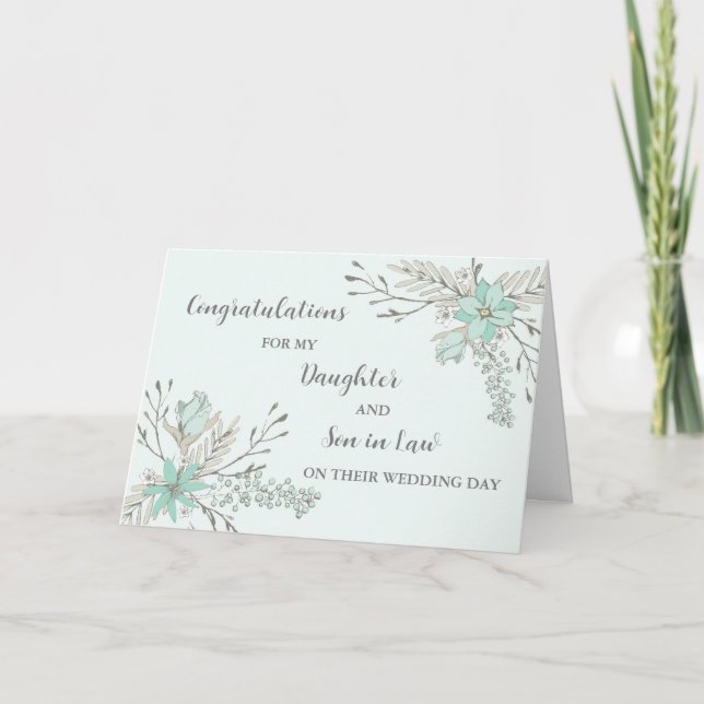 Tarjeta Hija e hijo en el día de la boda legal felicitacio (Anverso)