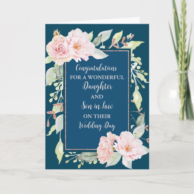 Tarjeta Hija e hijo en el día de la boda legal felicitacio (Anverso)
