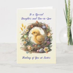 Tarjeta Hija e hijo en la ley: Chick de Pascua en Grapevin