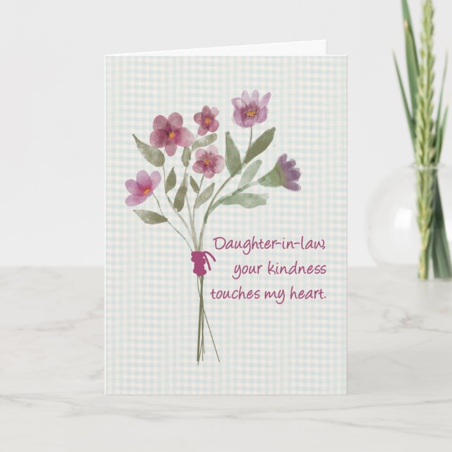 Tarjeta Hija en el Bouquet de las flores gracias (Anverso)