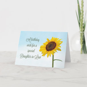 Tarjeta Hija en la ley: Cumpleaños religioso del girasol