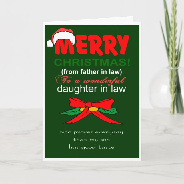 Tarjeta Hija en Navidades de derecho (Anverso)