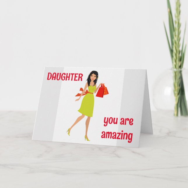 TARJETA ***HIJA*** ¡ERES INCREÍBLE/TE BRILLAS! (Anverso)