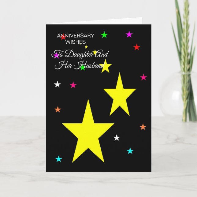 Tarjeta Hija Estrellas Y Marido Personalizado (Anverso)