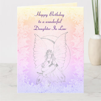 Tarjeta Hija feliz cumpleaños en la ley Diseño de hadas
