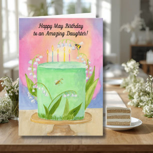 Tarjeta Hija Feliz Cumpleaños Lily del Valle