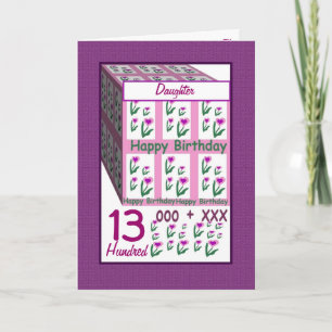 Tarjeta HIJA - Feliz décimo tercer cumpleaños