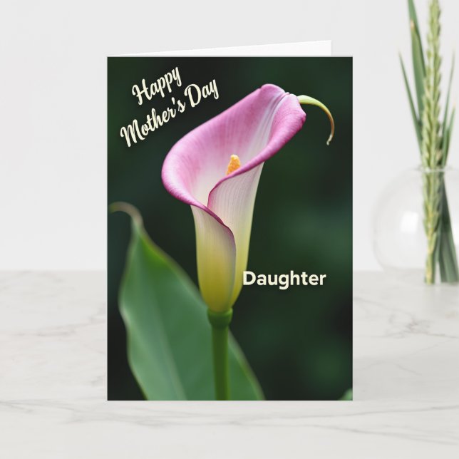 Tarjeta Hija Flor Chevron (Anverso)