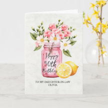 Hija Floral Rosa En Ley 50 Cumpleaños