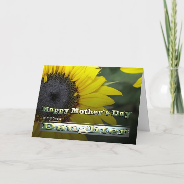 Tarjeta Hija Girasol Feliz Día de la Madre (Anverso)