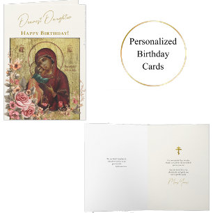 Tarjeta Hija más profunda Cumpleaños cristiano ortodoxo