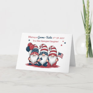 Tarjeta Hija mayor: los gnomos patrióticos del 4 de julio