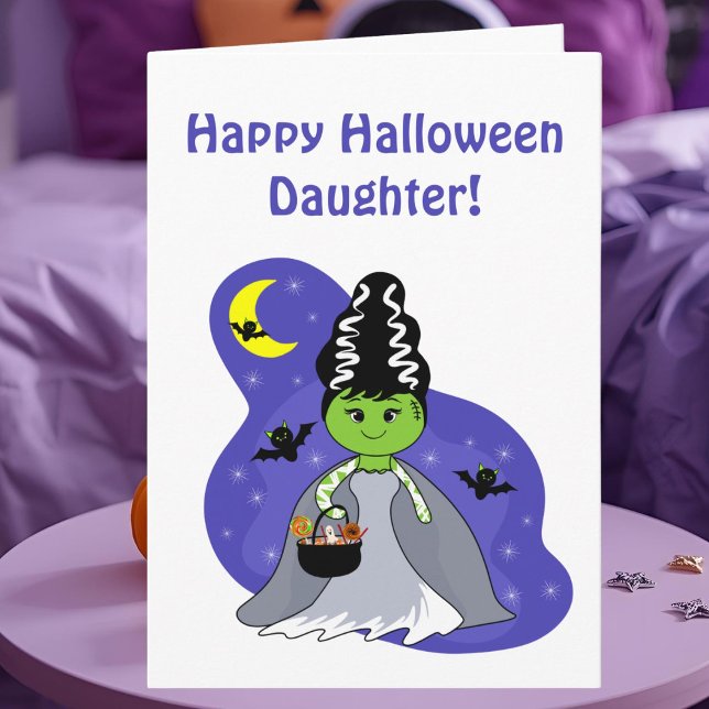 Tarjeta Hija novia de Frankenstein Halloween (Subido por el creador)