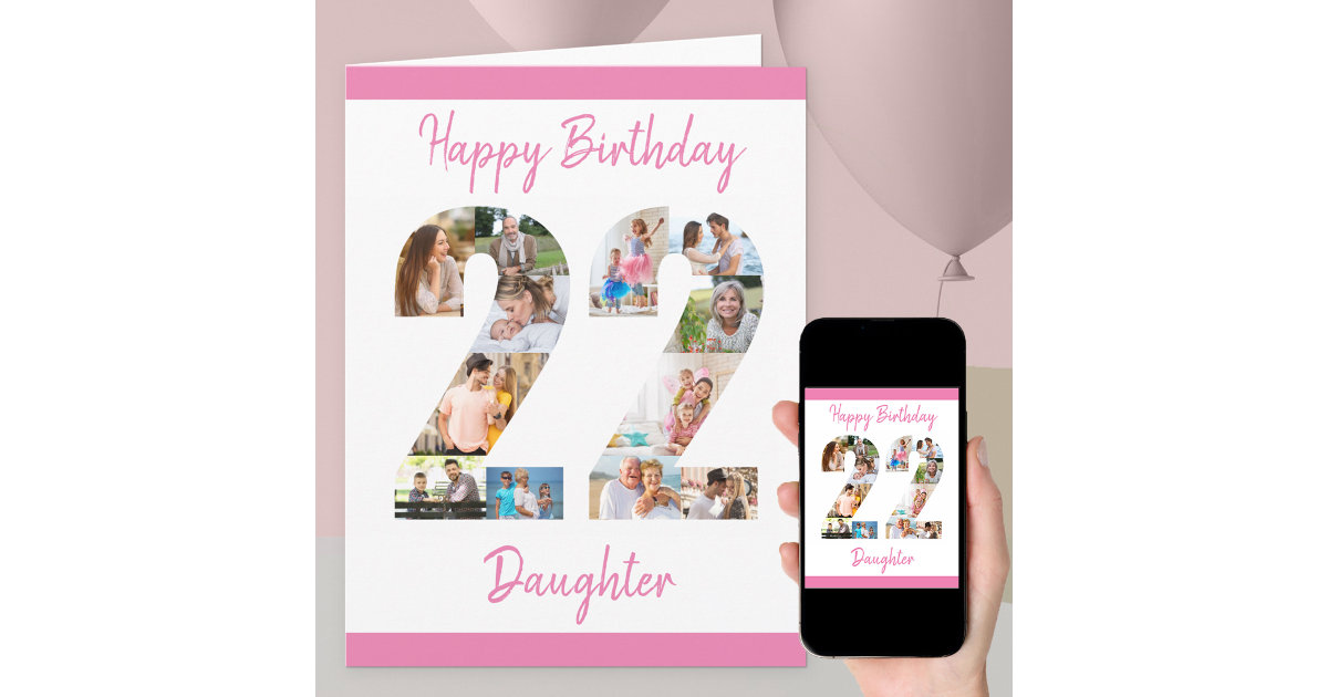 Tarjeta de segundo cumpleaños para niñas, globos con purpurina rosa y  morado, tarjetas de feliz cumpleaños para niña de 2 años, hija, hermana,  nieta