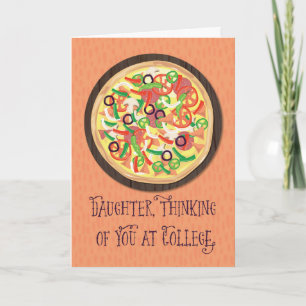 Tarjeta Hija pensando en ti en College Pizza