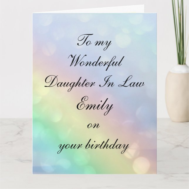 Tarjeta Hija Personalizada En Cumpleaños Legal (Anverso)