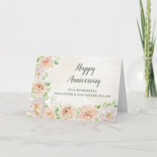 Tarjeta Hija primaveral e hija en aniversario de ley