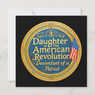 Tarjeta Hija Revolución Americana Descendiente Patriota