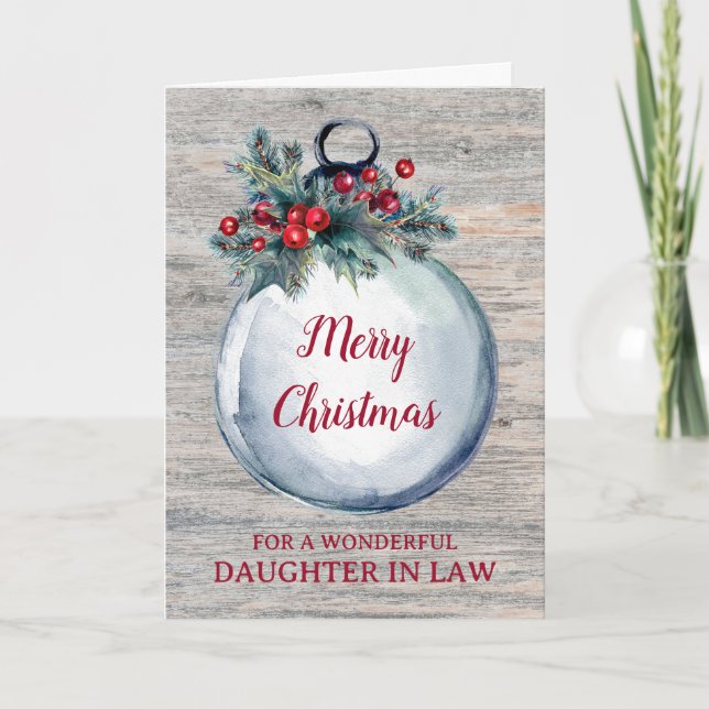Tarjeta Hija Rusa de Madera en la Feliz Navidad de la Ley (Anverso)