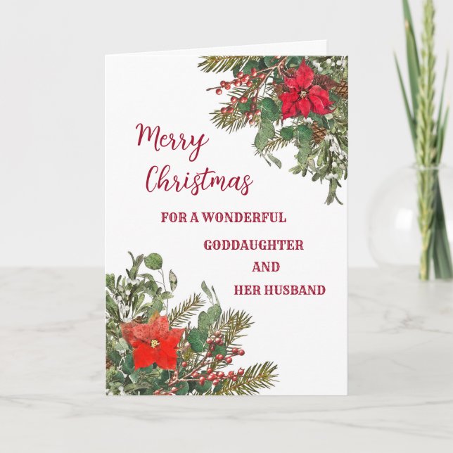 Tarjeta Hija Rusa y su marido Feliz Navidad (Anverso)