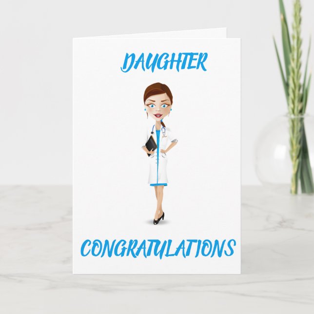 TARJETA ***HIJA*** SE HACE MÉDICO TAN ORGULLOSA (Anverso)