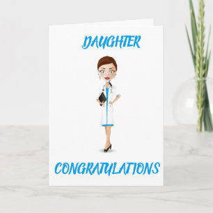 TARJETA ***HIJA*** SE HACE MÉDICO TAN ORGULLOSA