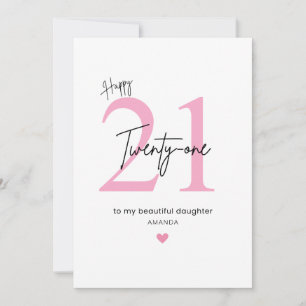 Tarjeta Hija simple personalizada Cumpleaños 21