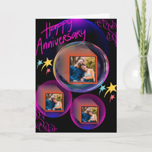 Tarjeta Hija y marido de Black Purple Happy Aninity