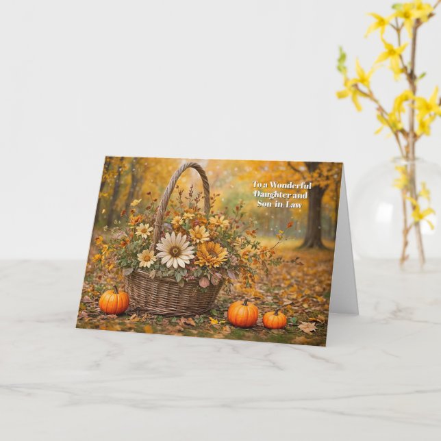 Tarjeta Hija y marido en la ley feliz día de gracias (flor amarilla)