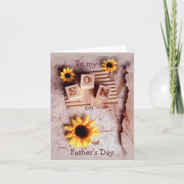 Tarjeta Hijo a mi, encendido, el día de padre (Anverso)