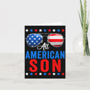 Tarjeta Hijo americano 4 de julio día memorial coincidente