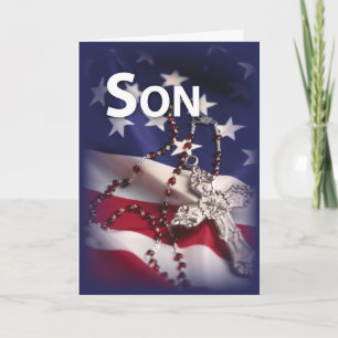 Tarjeta Hijo, Bandera Cruz Patriótica, Religioso