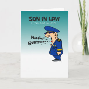 Tarjeta hijo de cumpleaños feliz y divertido en la ley