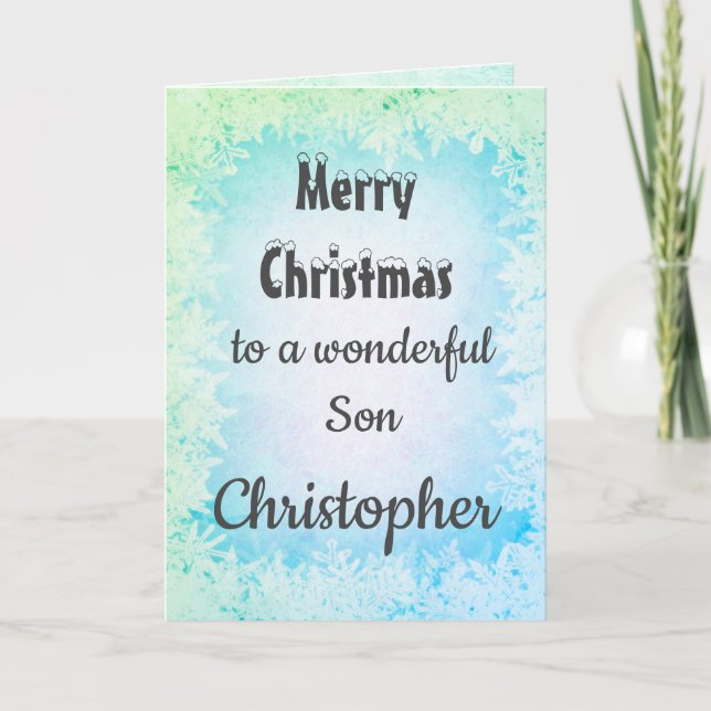 Tarjeta Hijo de Feliz Navidad Personalizado (Anverso)