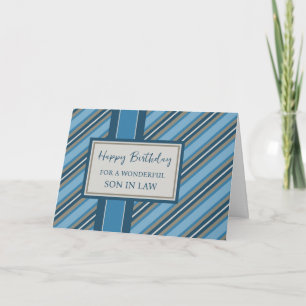 Tarjeta Hijo de franjas azules en cumpleaños de ley