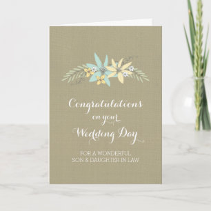 Tarjeta Hijo De Hija En Derecho Felicita Floral Primavera
