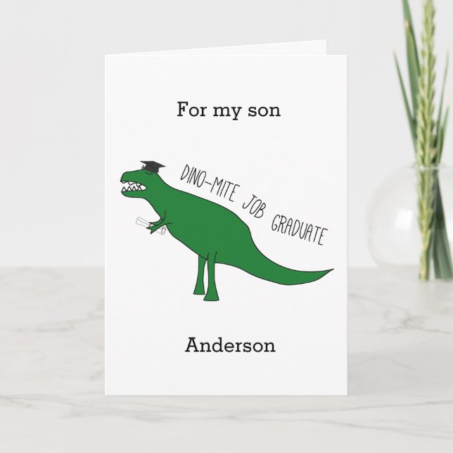 Tarjeta Hijo de posgrado de jardín infantil de Dinosaur (Anverso)