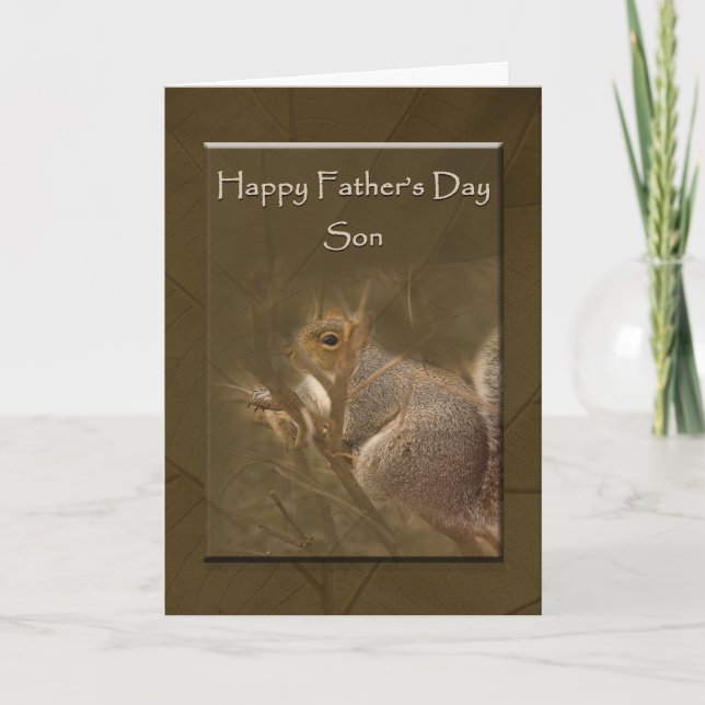 Tarjeta Hijo del Día del Padre - Naturaleza - ardilla (Anverso)