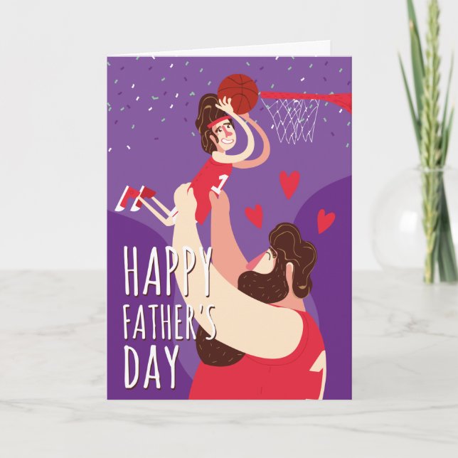 Tarjeta Hijo del padre que juega el ilustracion lindo del (Anverso)